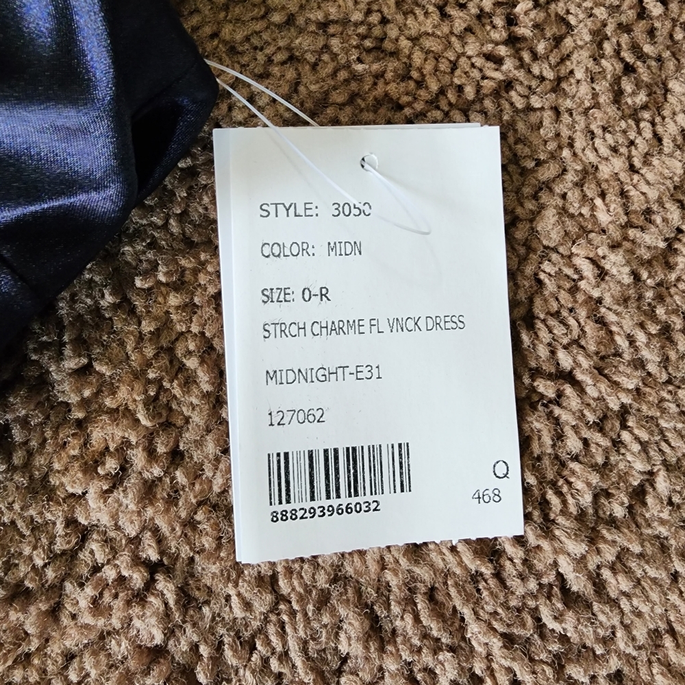 Dessy Collection Cap Sleeve Blouson Faux Wrap In Midnight Navy Style 305… - Picture 12 of 12